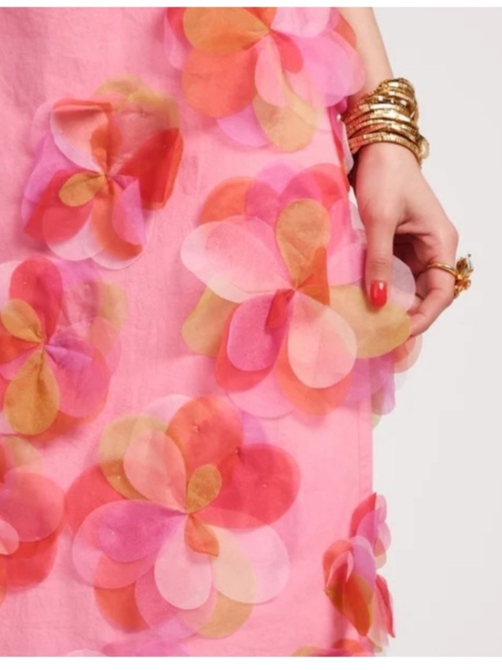 NWT Frances Valentine Origami Dress With Organza Flowers - Picture 3 of 8